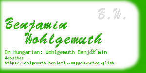 benjamin wohlgemuth business card